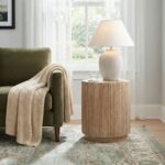 Monroe Round Teak Wood End Table - Image 2