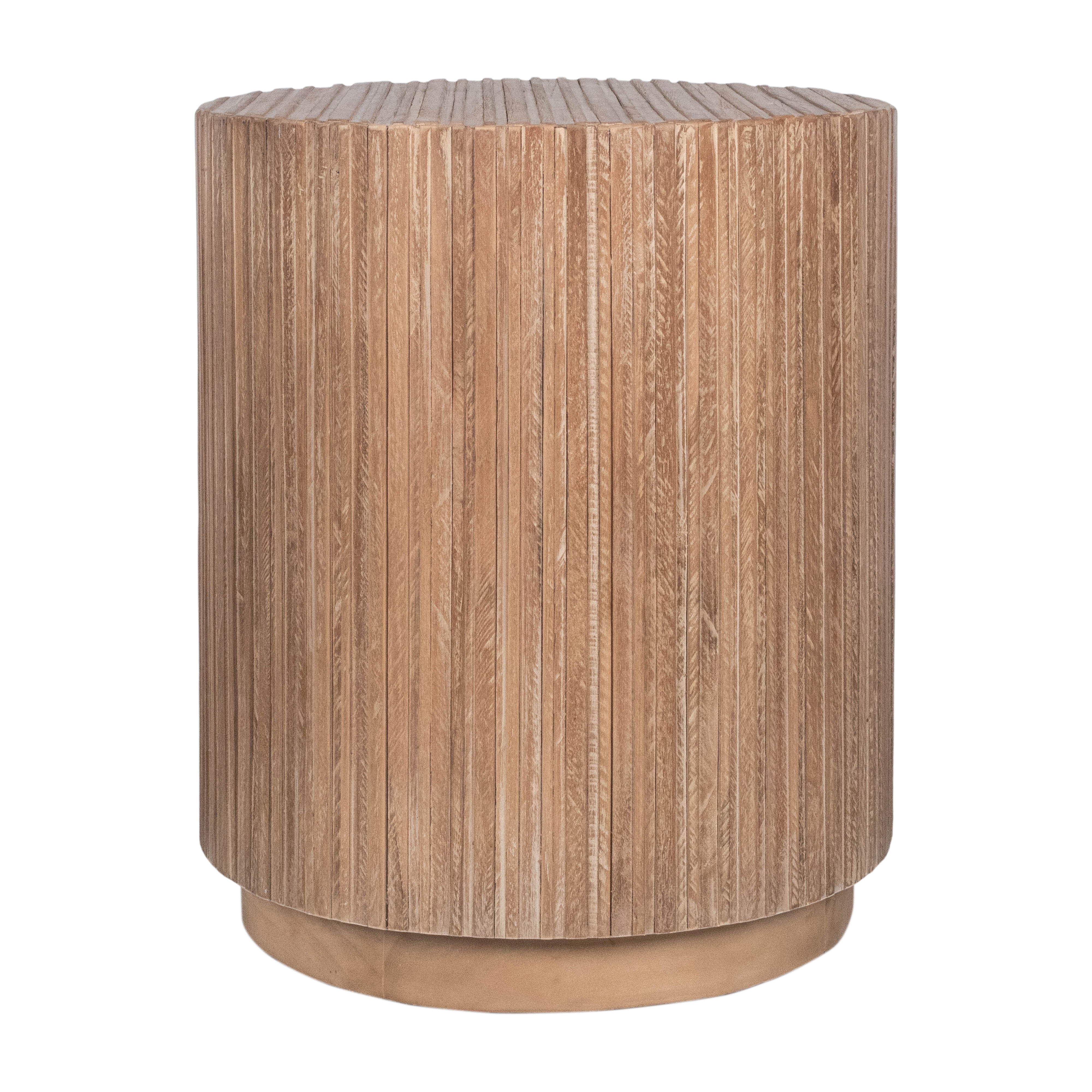 JV-NHT402-4-NT_001 Monroe Round Teak Wood End Table - Image 1