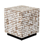 Mila Square Recycled Coconut Shell Accent Table