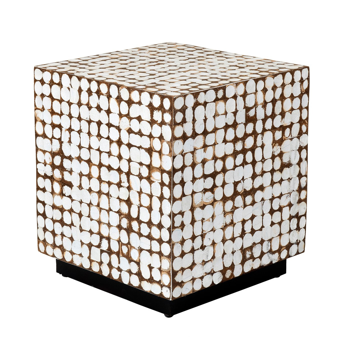 JV-NHT402-WP_1a4349f4-2822-47a1-9d4e-60517b124d4c Mila Square Recycled Coconut Shell Accent Table - Image 1