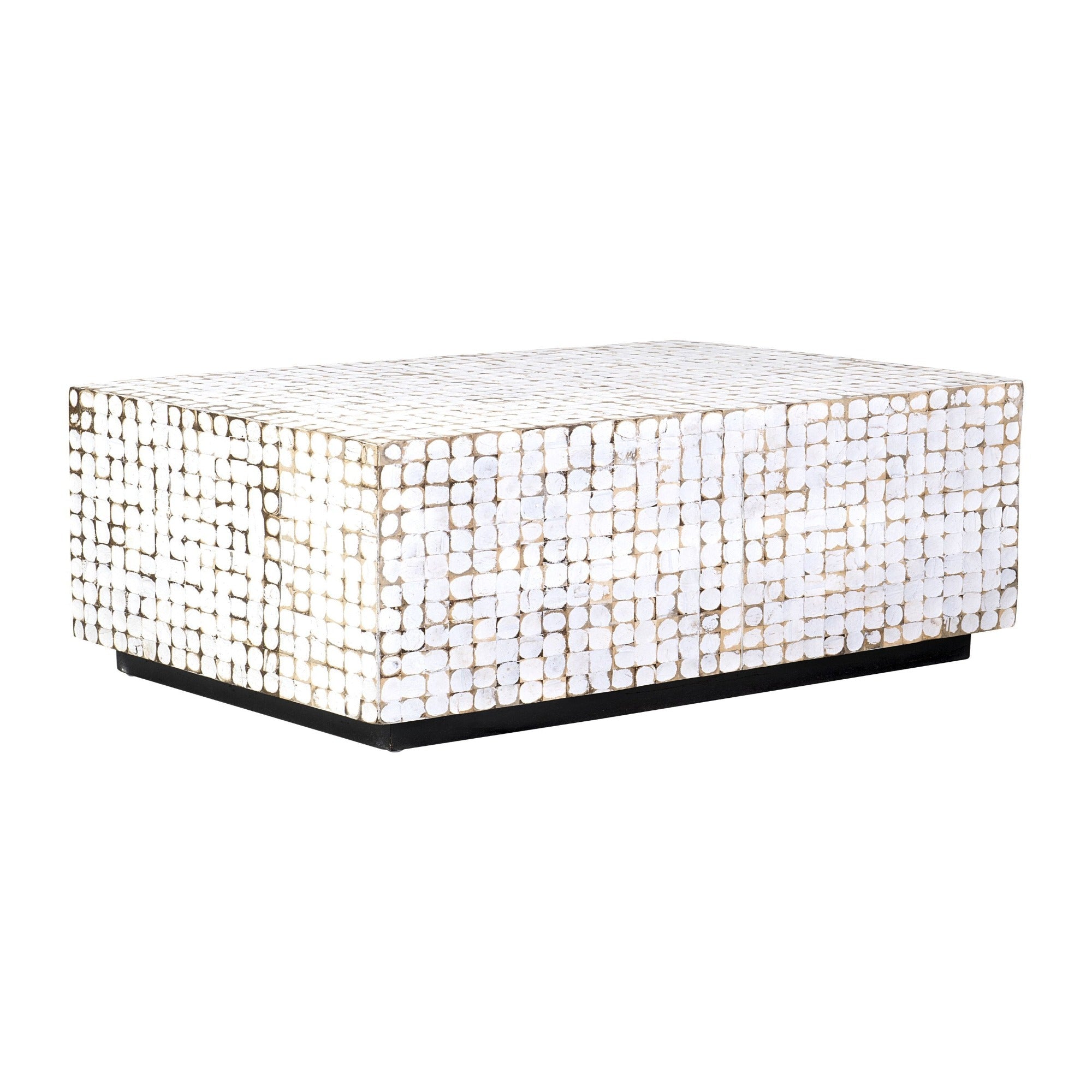 JV-NHT701-WP Mila Rectangular Recycled Coconut Shell Coffee Table - Image 1