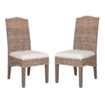 Duvall Handwoven Rattan Dining Chair, Set of 2