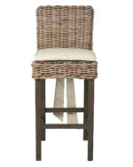 Dyer Handwoven Rattan and Teak Accent Stool with Cushion - Image 4