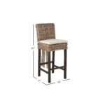 Dyer Handwoven Rattan and Teak Accent Stool with Cushion - Image 9