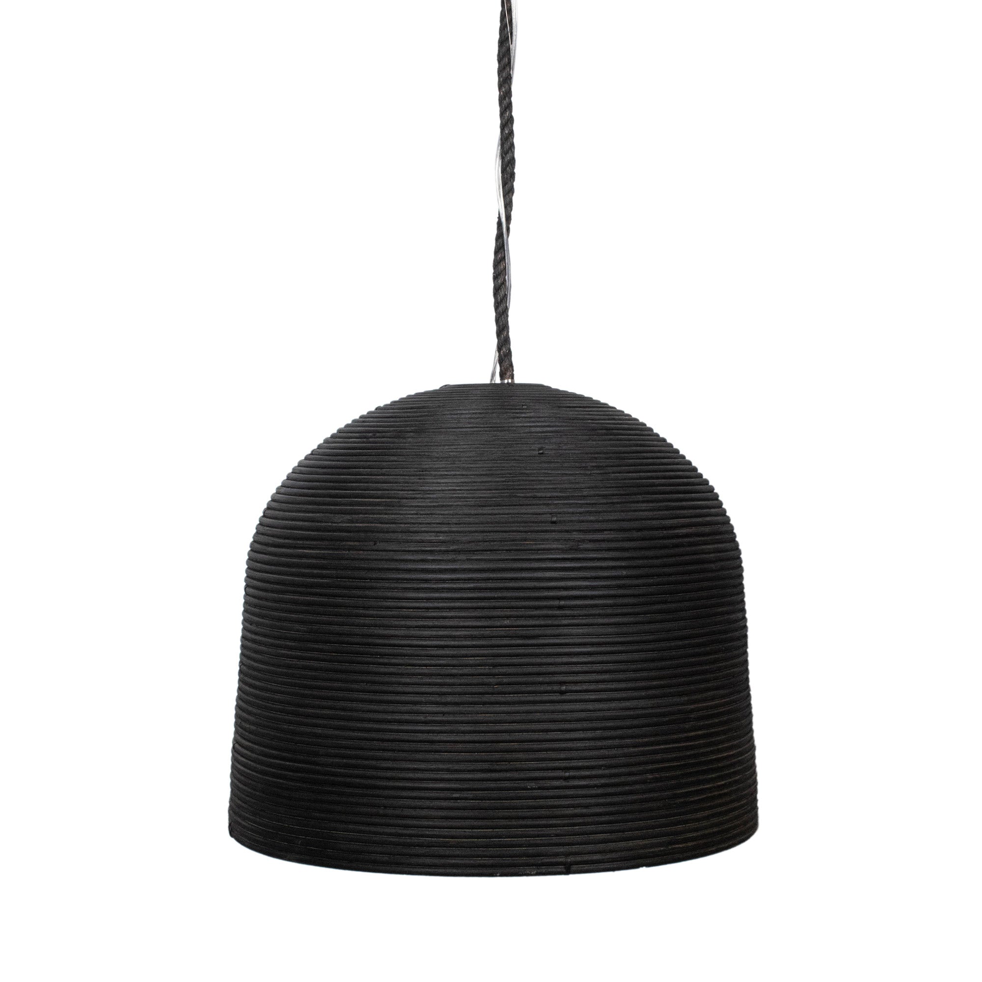 LM-70702-BK_001 Java Dome Handwoven Rattan Pendant Light - Image 1
