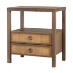 Rowan Cane Door Nightstand with Shelf