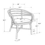 Arden Handwoven Rattan Occasional Accent Chair - Image 8
