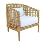 Yulia Barrel Open-Weave Rattan Occasional Chair