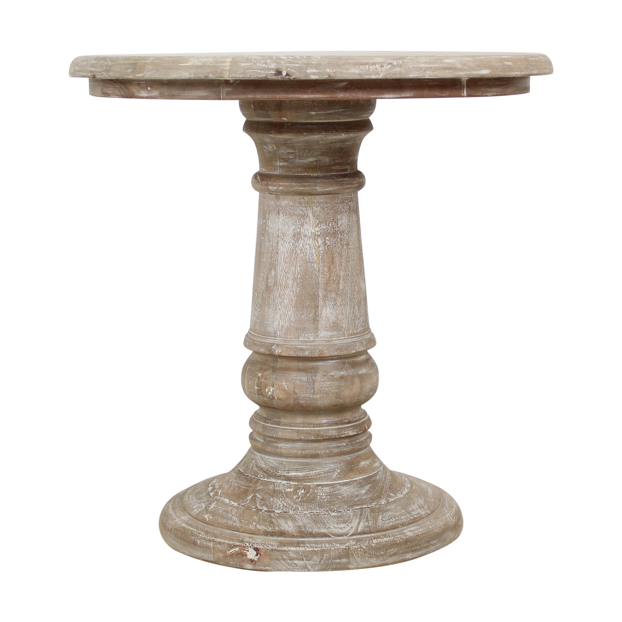 OT-321111-WS_001 Kafe Solid Wood Pedestal Accent Table - Image 1
