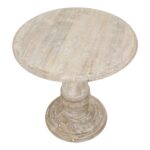 Kafe Solid Wood Pedestal Accent Table - Image 3