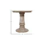 Kafe Solid Wood Pedestal Accent Table - Image 5