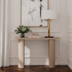 Half Moon Curved Solid Mango Wood Console Table - Image 6
