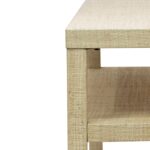 Riley Rectangular Raffia Wrapped Console Table with Shelf - Image 4