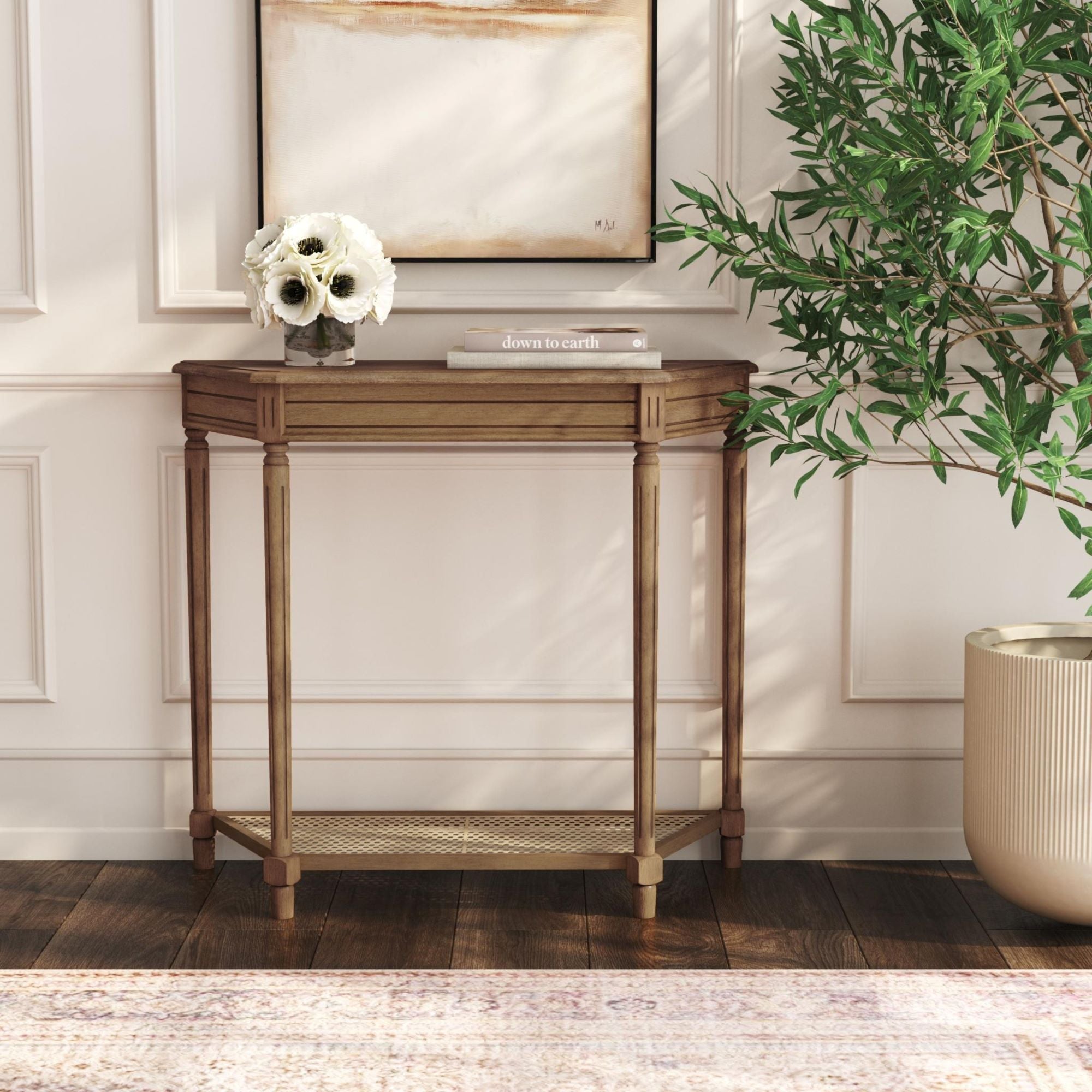OT-75225-NT-002-ALL3D Hazel Demilune Solid Wood Console Table - Image 1