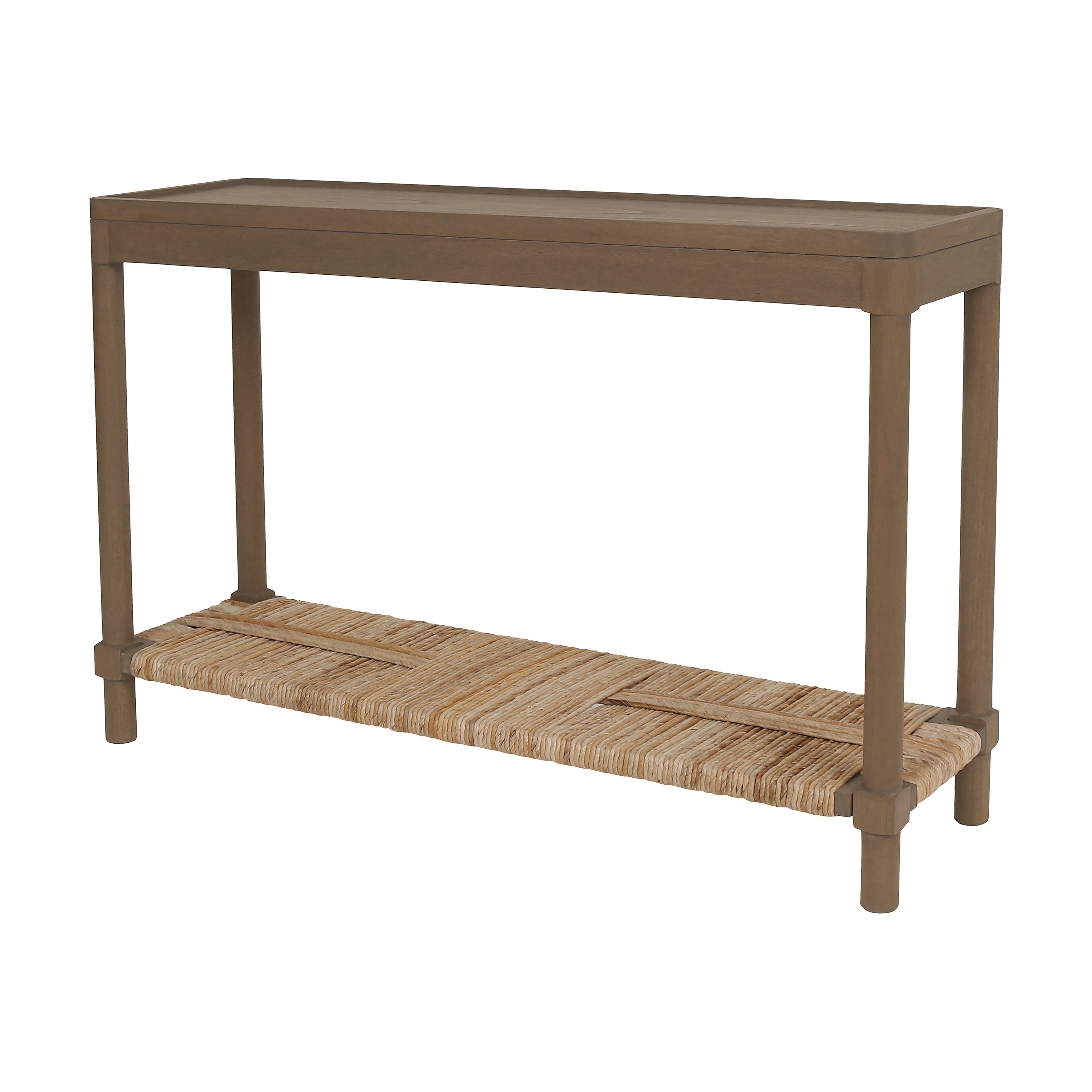 OT-75700-CBR_001 Asura Bayur Wood Console Table with Woven Rush Shelf - Image 1