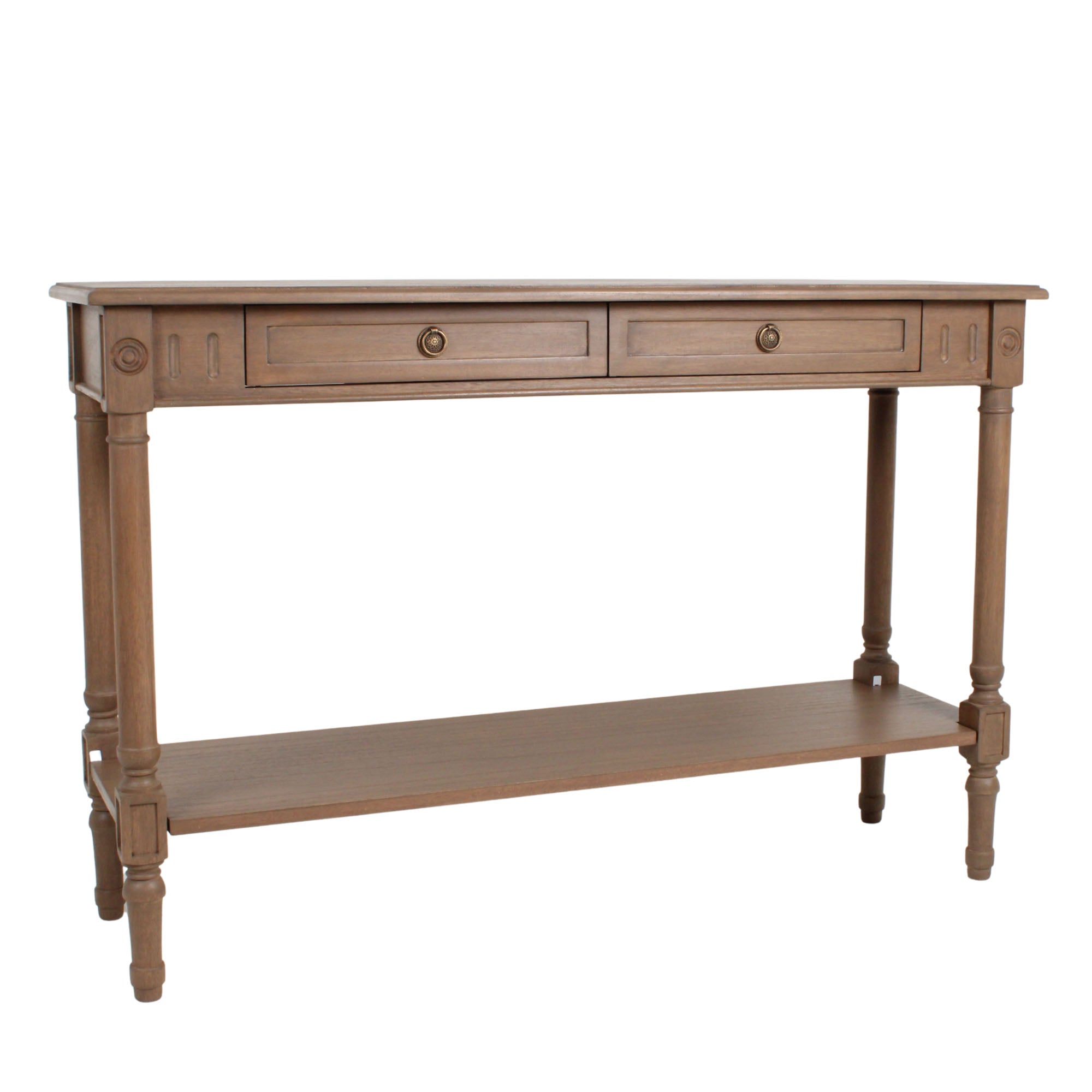 OT-75931-CBR_001 Marisol Console Table With Two Drawers And Shelf - Image 1
