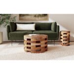 Lorena Round Solid Teak Wood Coffee Table - Image 7