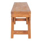 Delia Hand-Carved Solid Wood Bench - Image 4