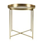 Eros Antique Brass Tray Top Accent Table - Image 3