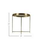 Eros Antique Brass Tray Top Accent Table - Image 7