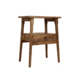 Kit Solid Mango Wood 1-Drawer Storage Side Table