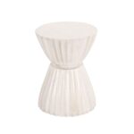 Clara Hourglass Solid Mango Wood Scalloped Accent Table