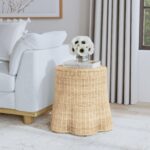 Betty Skirted Handwoven Rattan Accent Table - Image 2