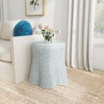 Betty Skirted Handwoven Rattan Accent Table - Image 12