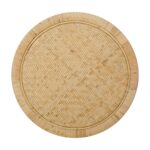 Camila Round Handwoven Rattan Side Table with Shelf - Image 4