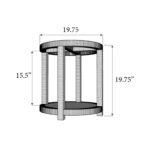 Camila Round Handwoven Rattan Side Table with Shelf - Image 6