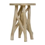 Eli Hand-Carved Solid Wood Side Table with Twig Base - Image 9