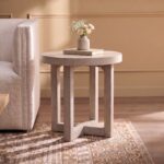 Christie Round Bayur Wood Cross-Base Side Table - Image 2