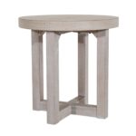 Christie Round Bayur Wood Cross-Base Side Table
