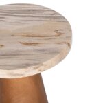 Kayu Round Petrified Wood Pedestal Accent Table - Image 8