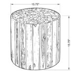Jaylen Round Teak Wood Accent Table - Image 5