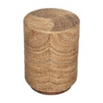 Naomi Round Handwoven Abaca Accent Table - Image 3