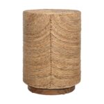 Naomi Round Handwoven Abaca Accent Table