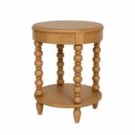 Elanor Round Turned Leg Side Table With Shelf