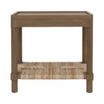 Asura Bayur Wood Side Table with Woven Rush Shelf - Image 5