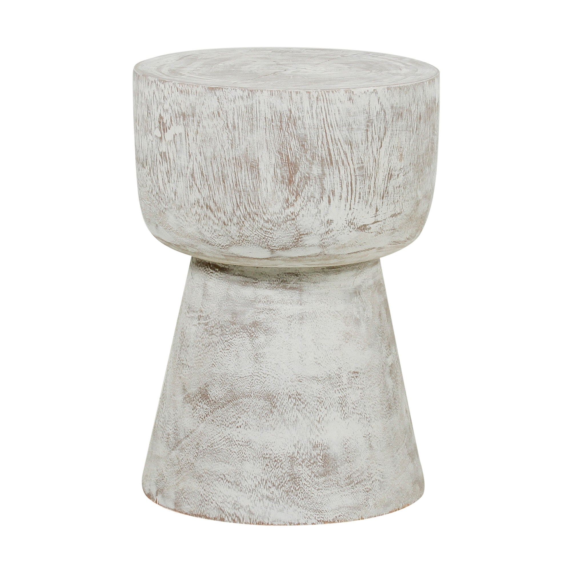 SY-EL305_001 Olivia Carved Teak Wood Pedestal Accent Table - Image 1