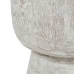 Olivia Carved Teak Wood Pedestal Accent Table - Image 3