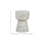 Olivia Carved Teak Wood Pedestal Accent Table - Image 4