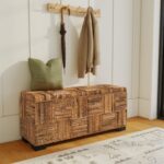 Daria Handwoven Abaca Upholstered Storage Bench - Image 2