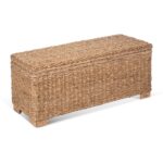 Daria Handwoven Abaca Upholstered Storage Bench - Image 6