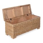Daria Handwoven Abaca Upholstered Storage Bench - Image 10