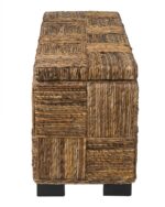Daria Handwoven Abaca Upholstered Storage Bench - Image 4