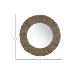 Sali Recycled Teak Wood Wall Mirror, 31" - Image 7