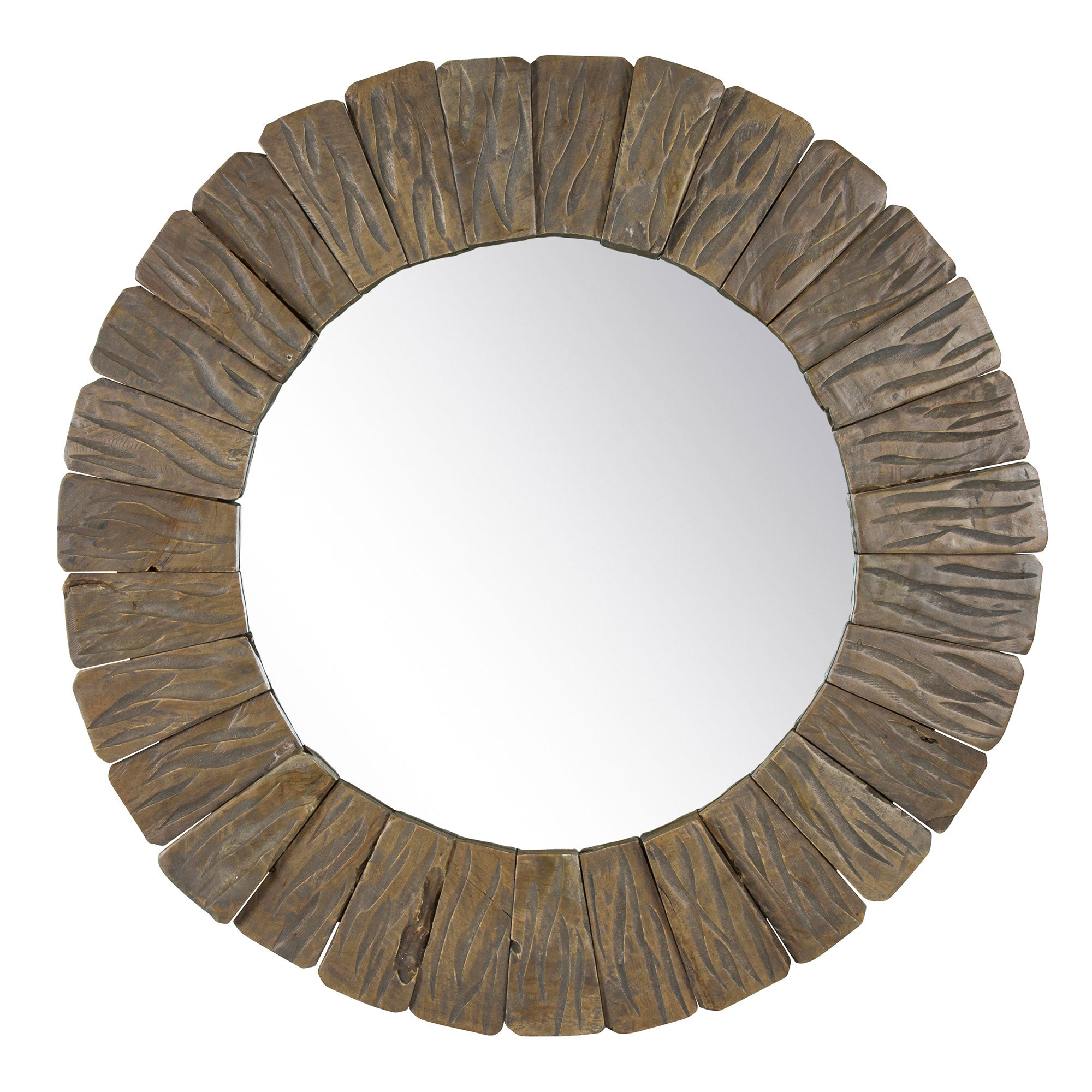 SY-SDN808_001 Sali Recycled Teak Wood Wall Mirror, 31" - Image 1