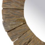 Sali Recycled Teak Wood Wall Mirror, 31" - Image 4