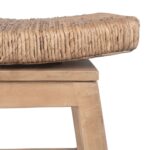Joyce Swivel Solid Teak and Woven Abaca Counter Stool - Image 10
